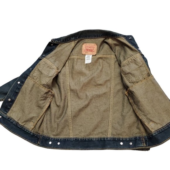 Levi's Strauss & Co Denim Women's Sm Jean Button Distressed Trucker Jacket A10 - Picture 6 of 10
